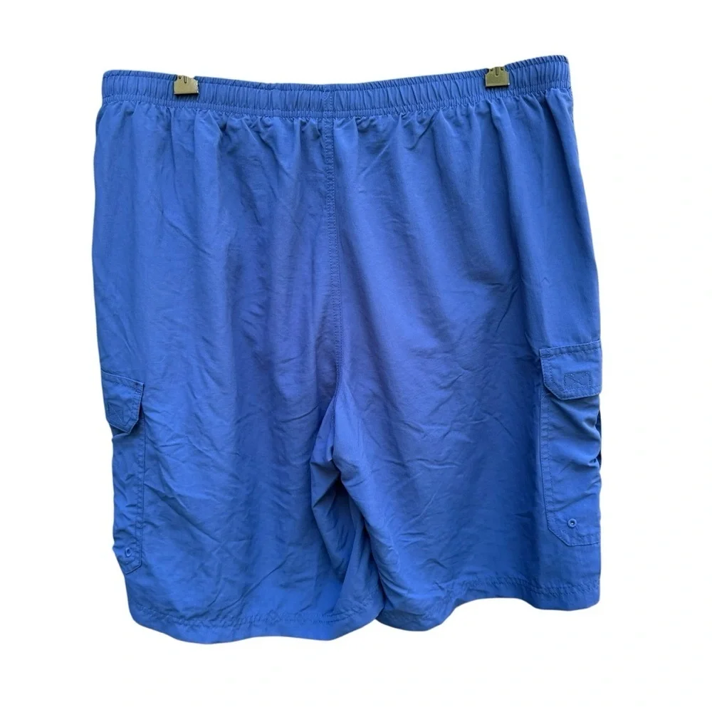L.L. Bean MenSupplex Swim Trunks Blue Size L Cargo Pockets Quick Dry Lake